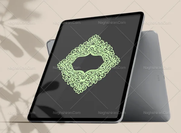 حاشیه سبز رنگ نقوش سنتی