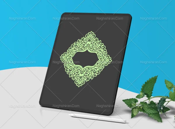 حاشیه سبز رنگ نقوش سنتی