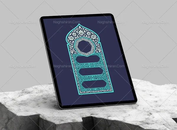 نقوش تذهیب محراب طرح حاشیه رنگی