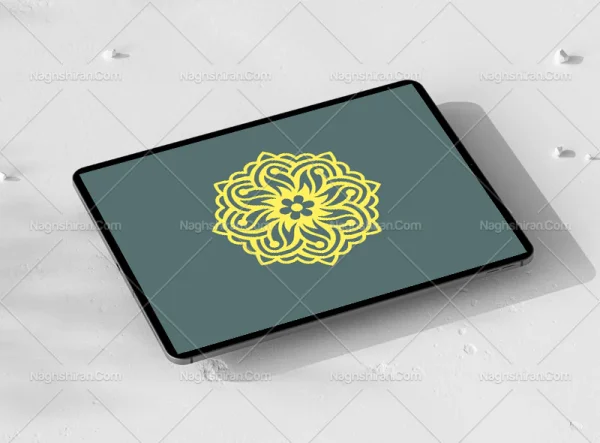 نشان طرح گل فرفره ای تذهیب