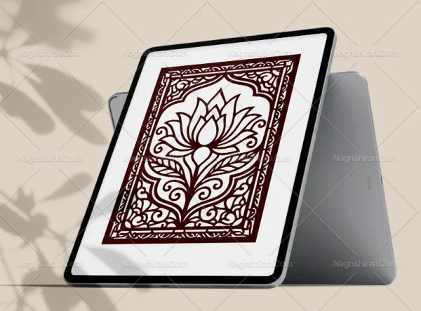 وکتور حاشیه و گل سنتی تو خالی