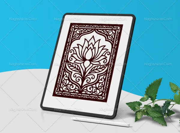 وکتور حاشیه و گل سنتی تو خالی