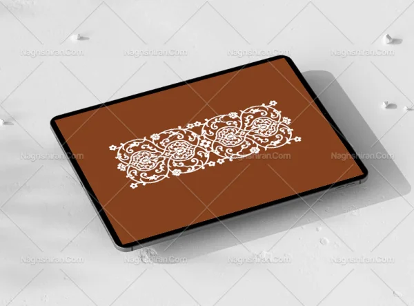 وکتور واگیره حاشیه نقوش ختایی سفید