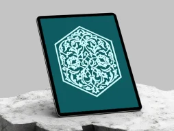 وکتور نقوش ختایی فیروزه ای چند ضلعی