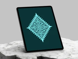 نقوش سنتی طرح نشان فیروزه ای
