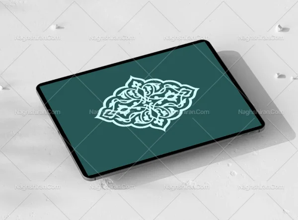 اسلیمی ختایی تذهیب آبی طرح نشان