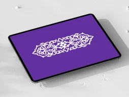 طرح قلمدان نقوش سفید رنگ سنتی