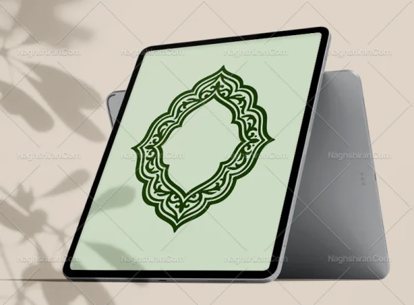 طرح حاشیه نقش و نگار ترنج سبز