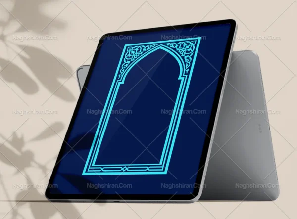 وکتور حاشیه محراب فیروزه ای سنتی