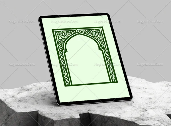 وکترو حاشیه محراب نقوش سنتی سبز