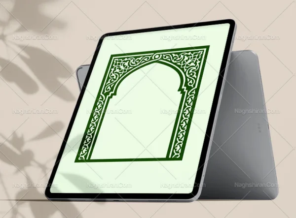 وکترو حاشیه محراب نقوش سنتی سبز