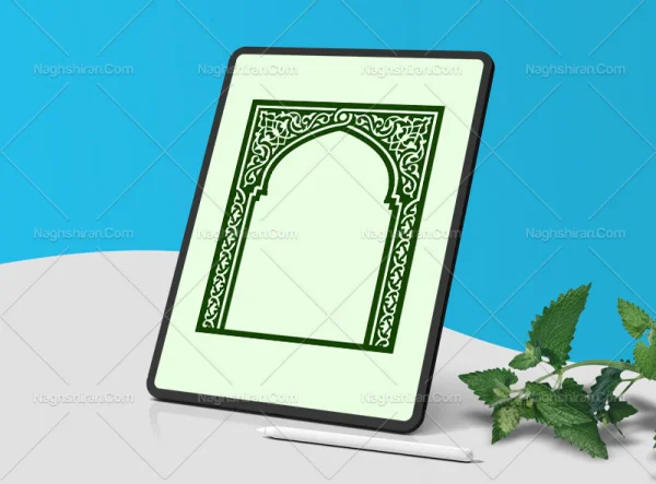 وکترو حاشیه محراب نقوش سنتی سبز
