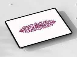 طرح قلمدان نقوش ساده بنفش سنتی