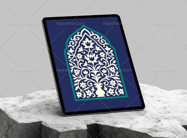 طرح محراب گل و گلدان سفید