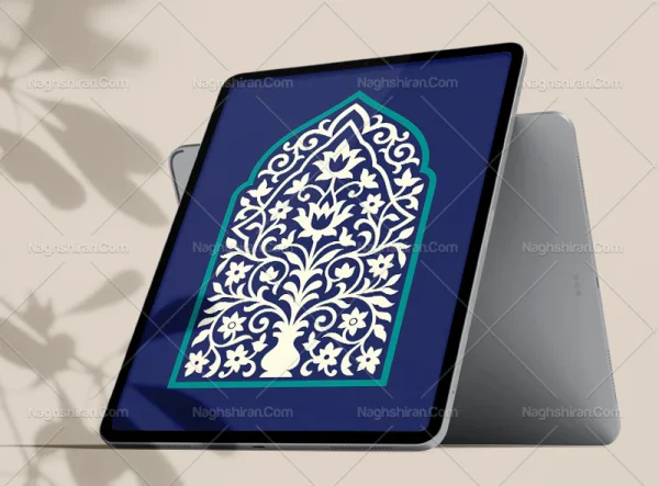 طرح محراب گل و گلدان سفید