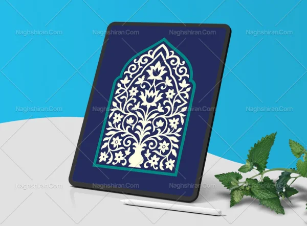 طرح محراب گل و گلدان سفید