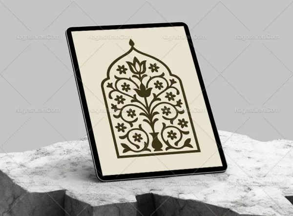 محراب طرح گل و گلدان سنتی ساده