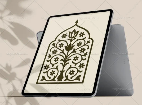 محراب طرح گل و گلدان سنتی ساده