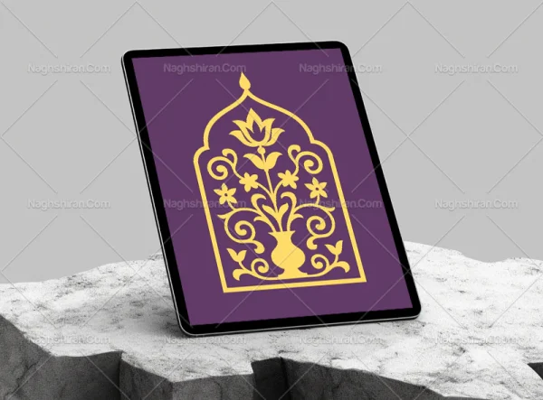 محراب طرح نقوش زرد سنتی