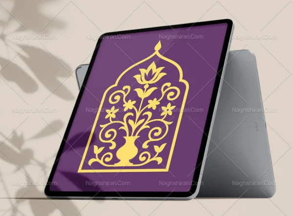 محراب طرح نقوش زرد سنتی