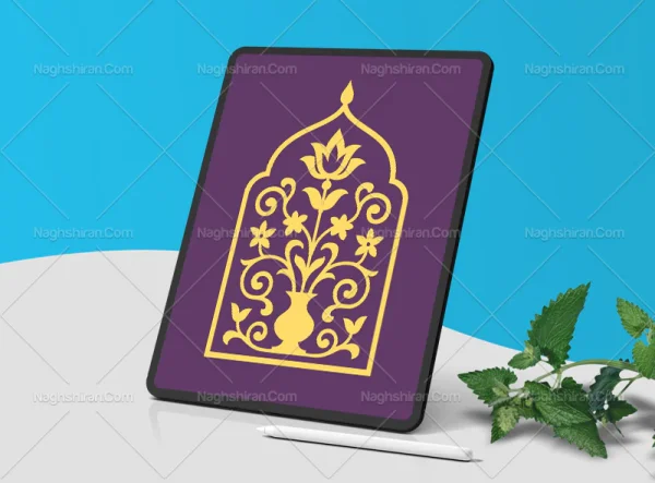 محراب طرح نقوش زرد سنتی
