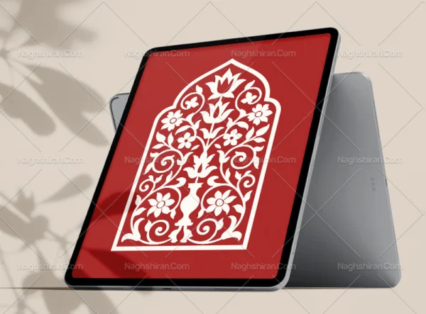 محراب طرح نقش و نگار سفید سنتی