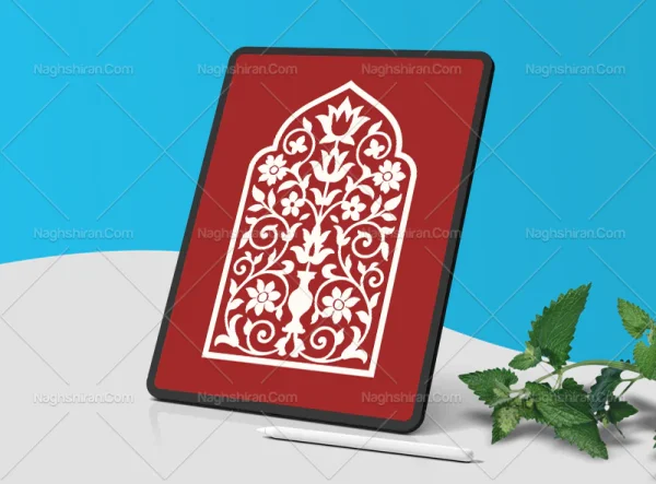 محراب طرح نقش و نگار سفید سنتی