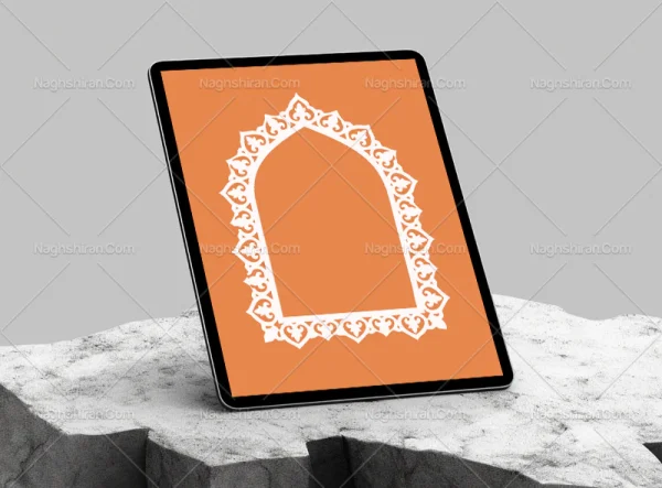 حاشیه نقوش سفید رنگ سنتی محراب