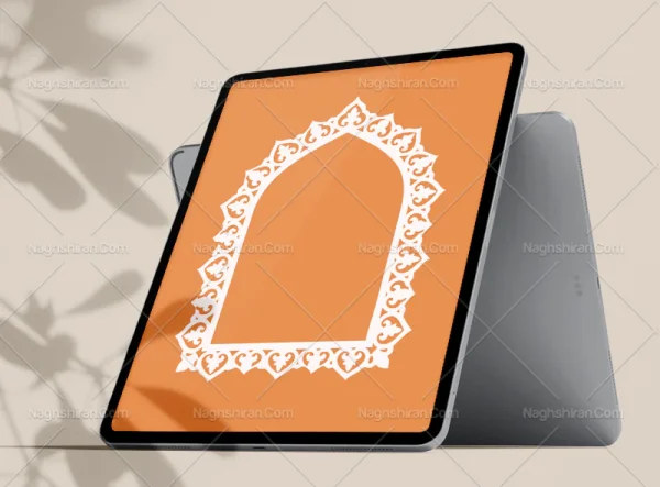 حاشیه نقوش سفید رنگ سنتی محراب