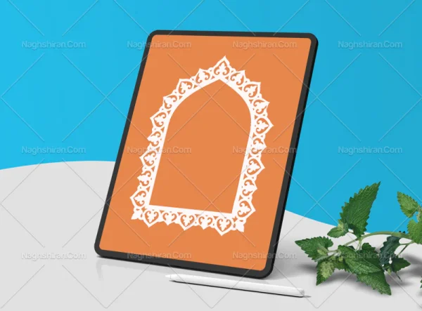 حاشیه نقوش سفید رنگ سنتی محراب