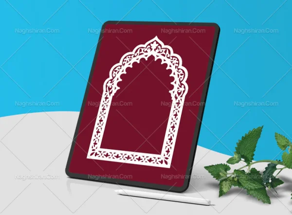 حاشیه نقوش سفید سنتی طرح محراب