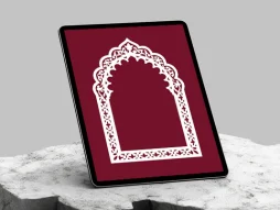 حاشیه نقوش سفید سنتی طرح محراب