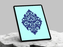 المان نقوش آبی رنگ سنتی