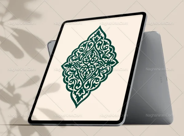 نقوش سنتی طرح ترنج سبز