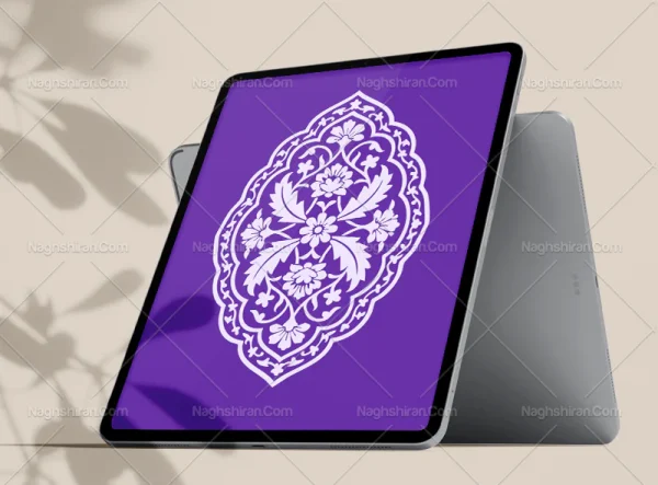 طرح ترنج نقوش سنتی سفید