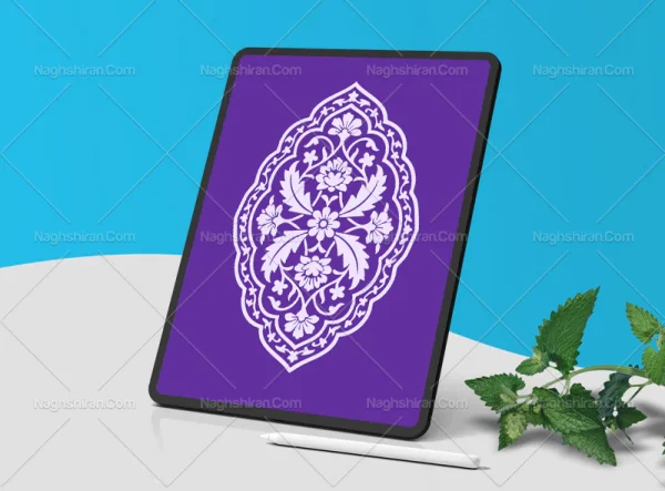 طرح ترنج نقوش سنتی سفید