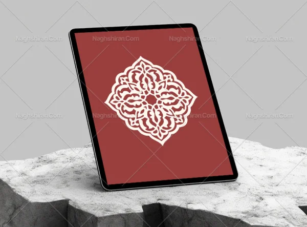 نشان طرح نقوش اسلیمی تذهیب سفید