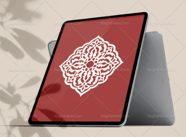 نشان طرح نقوش اسلیمی تذهیب سفید