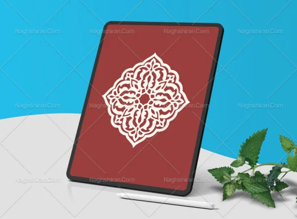 نشان طرح نقوش اسلیمی تذهیب سفید