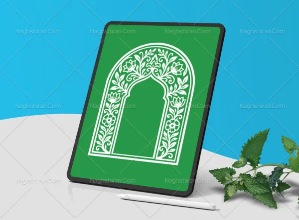 محراب طرح گل و بته سنتی سفید