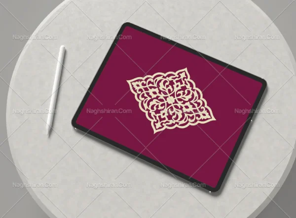 ترنج ساده طرح نقوش تذهیب