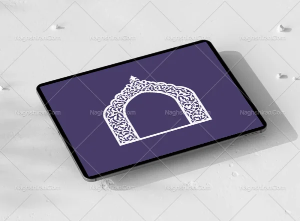محراب طرح حاشیه نقوش سفید رنگ سنتی