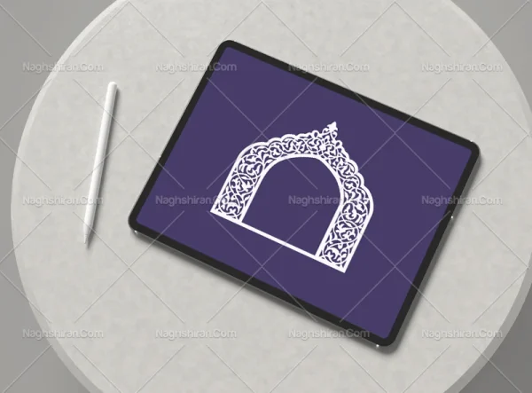 محراب طرح حاشیه نقوش سفید رنگ سنتی