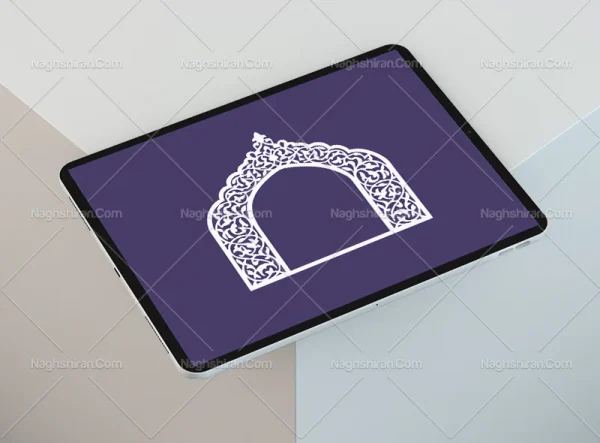 محراب طرح حاشیه نقوش سفید رنگ سنتی