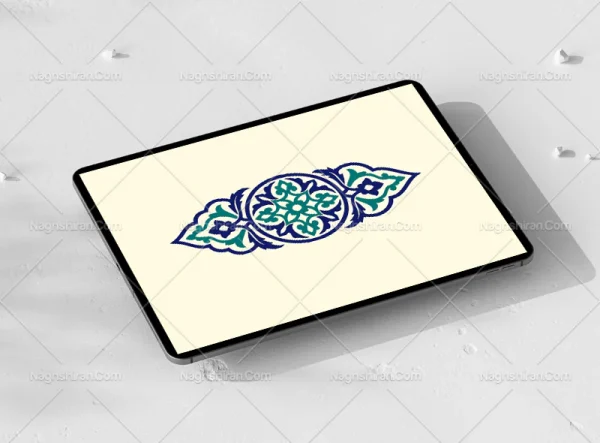 نقوش سنتی رنگی طرح قلمدان ساده