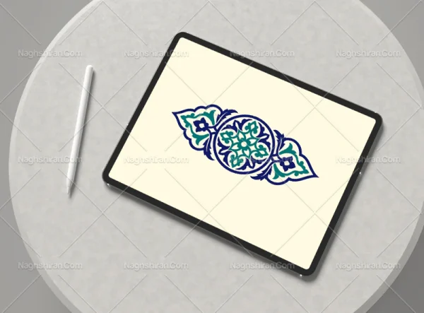 نقوش سنتی رنگی طرح قلمدان ساده
