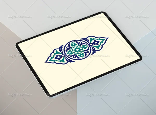 نقوش سنتی رنگی طرح قلمدان ساده