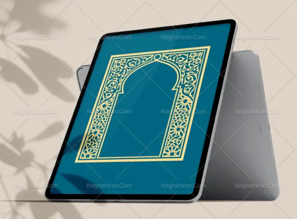 حاشیه سبز رنگ نقوش سنتی محراب