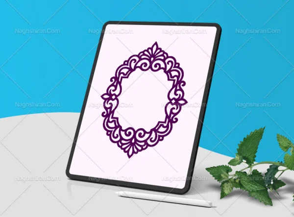 حاشیه نقوش بنفش ساده
