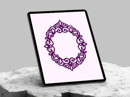 حاشیه نقوش بنفش ساده